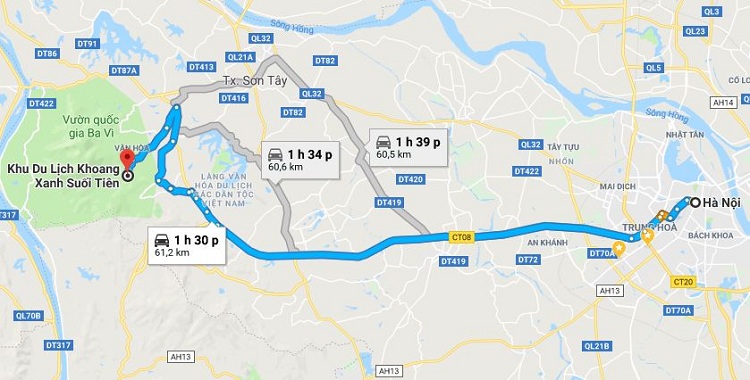 taxi nội bài đi khoang xanh suối tiên