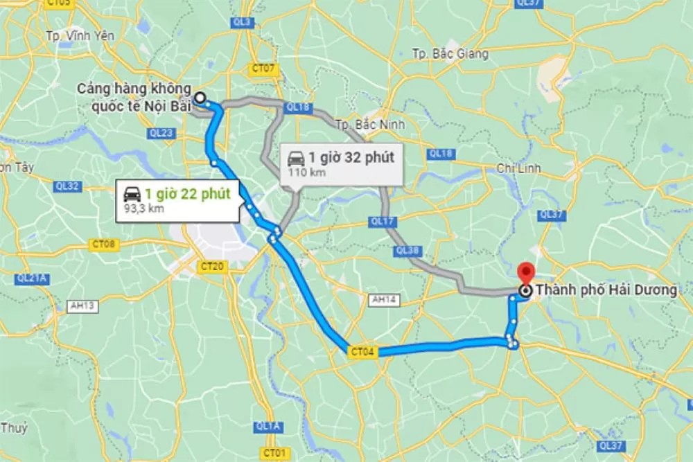 taxi nội bài đi chí linh hải dương