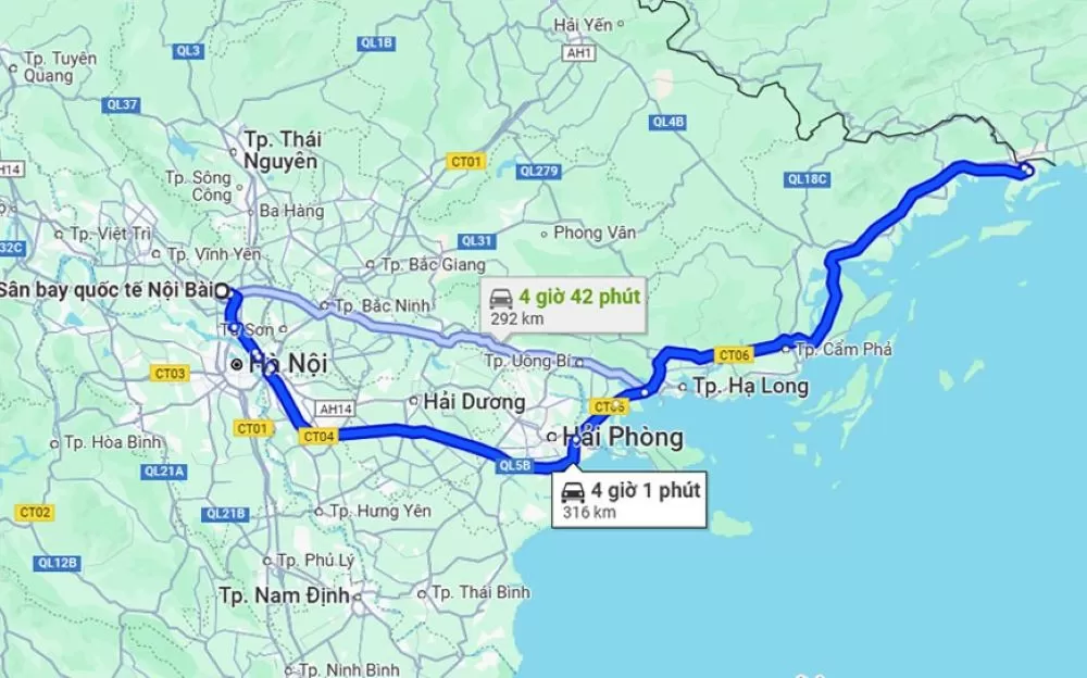 xe từ Nội Bài đi Móng Cái