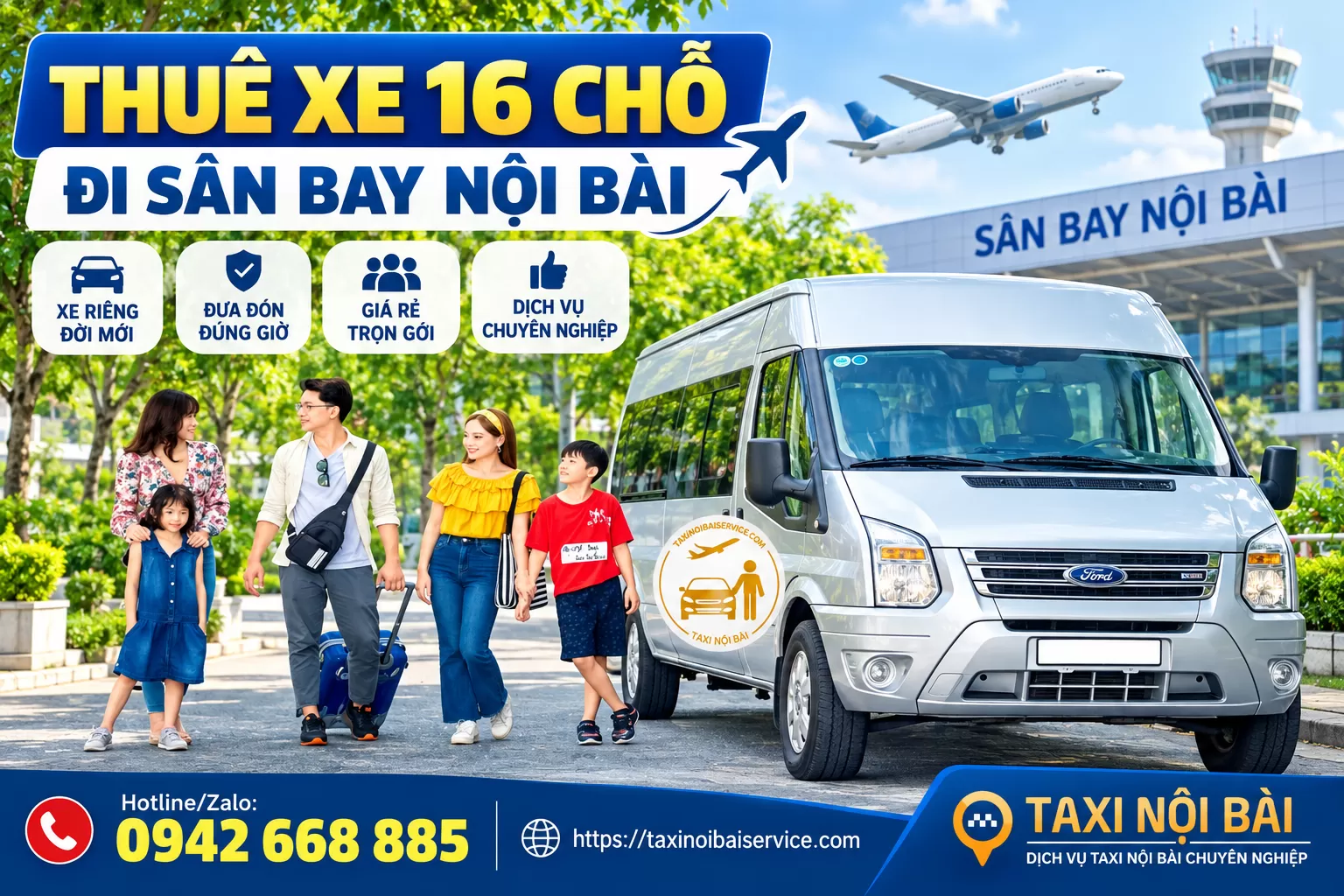 Bảng gi&aacute; Thu&ecirc; Xe 16 Chỗ đi S&acirc;n Bay Nội B&agrave;i