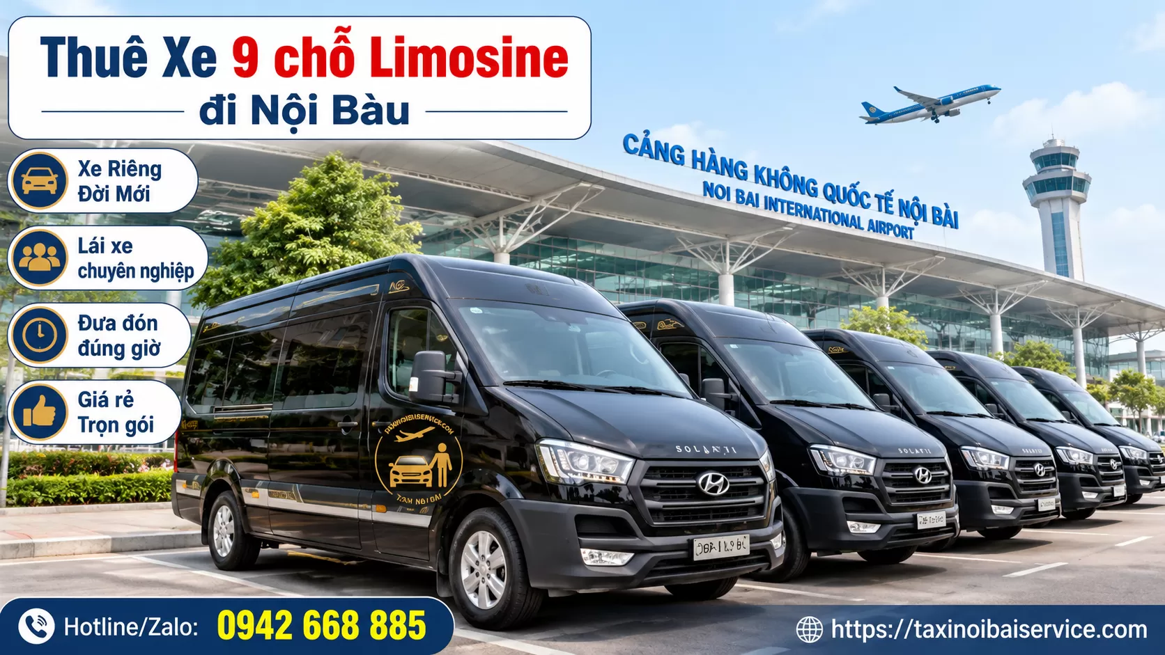 Đặt Xe 9 chỗ Limousine Nội Bài Giá Rẻ