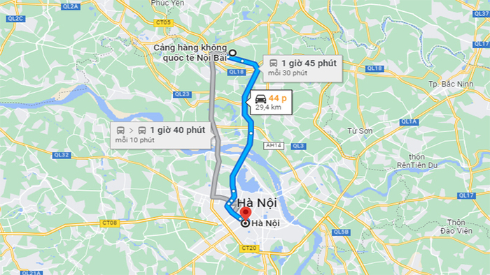 Từ sân bay Nội Bài về Hà Nội mất bao lâu