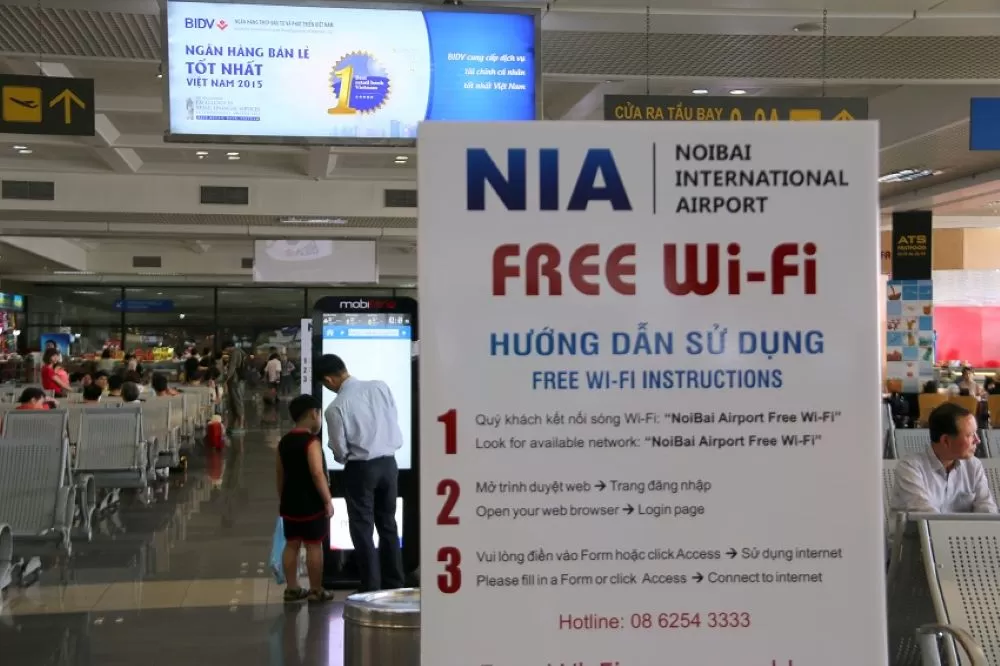 wiffi miễn phí trong sân bay nội bài