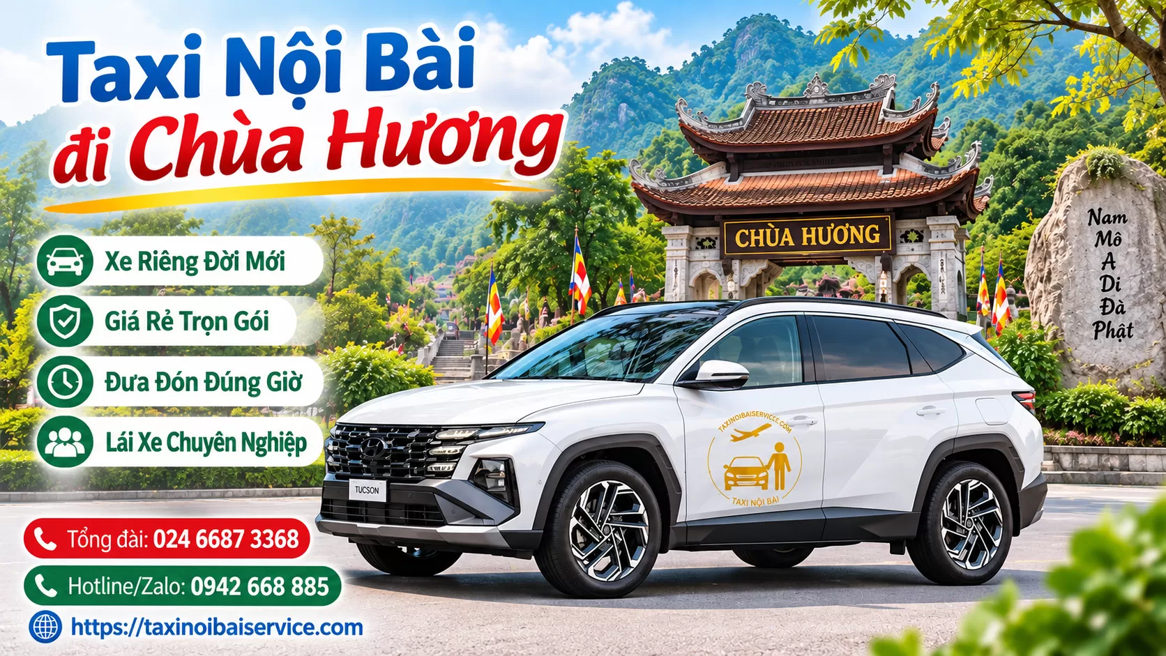Bảng Giá Taxi Nội Bài đi Chùa Hương Giá Rẻ