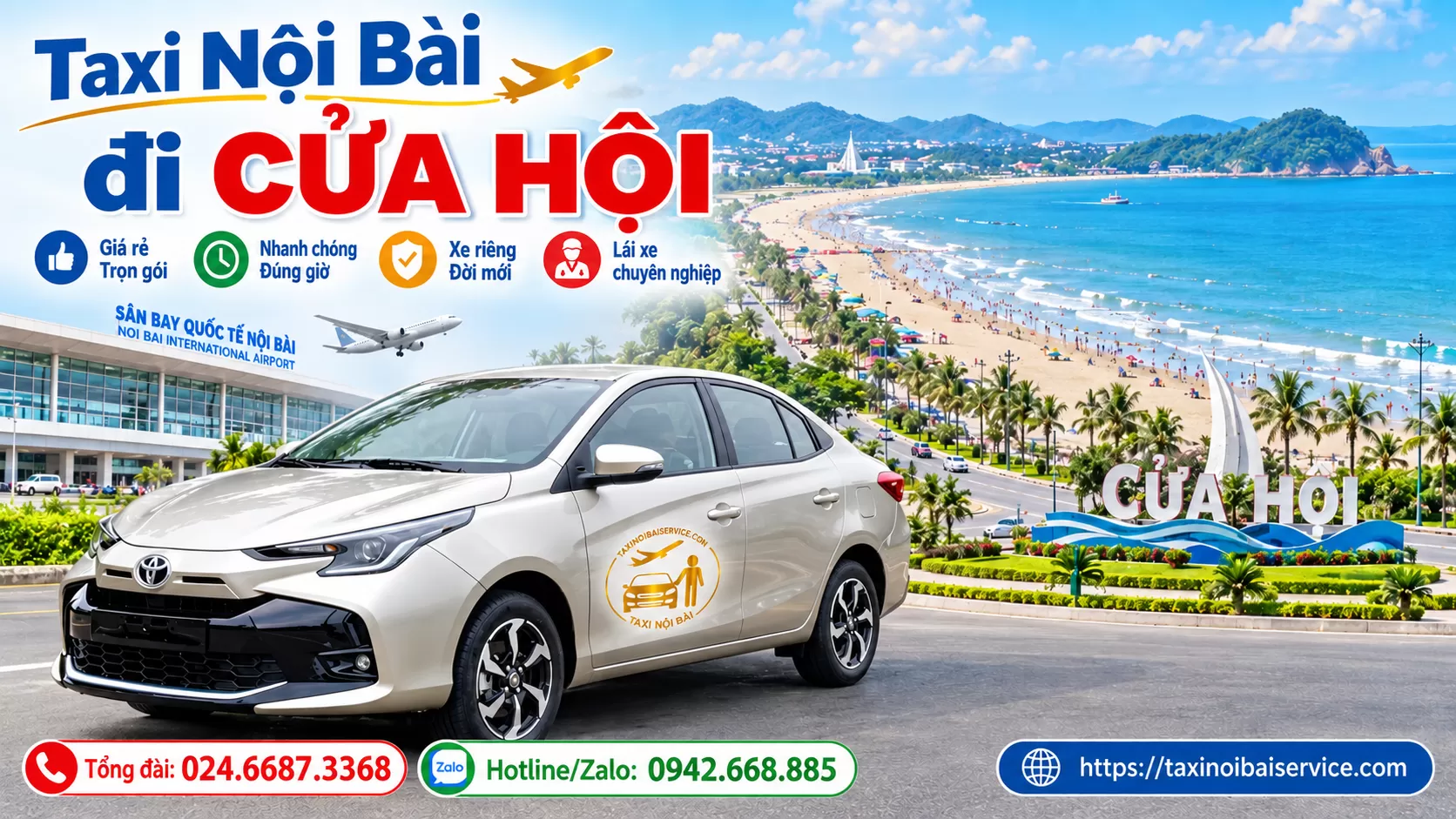 Hướng Dẫn Đặt Xe Taxi Nội Bài đi Cửa Hội Nghệ An Giá Rẻ Uy Tín