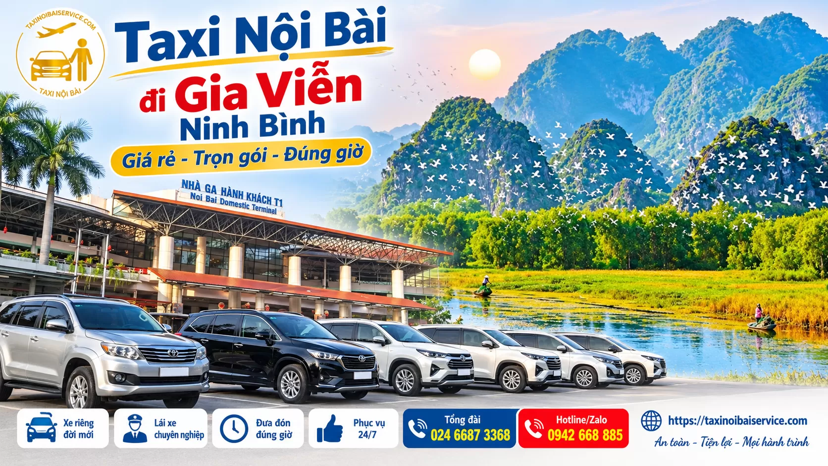 Taxi Nội Bài đi Gia Viễn Ninh Bình