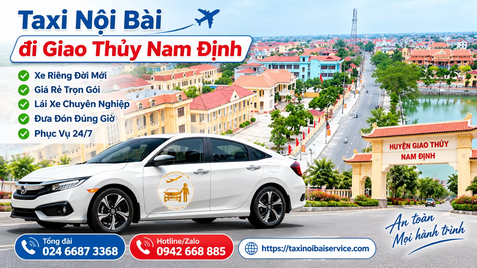 Taxi Nội Bài đi Giao Thuỷ Nam Định Trọn gói Giá Rẻ