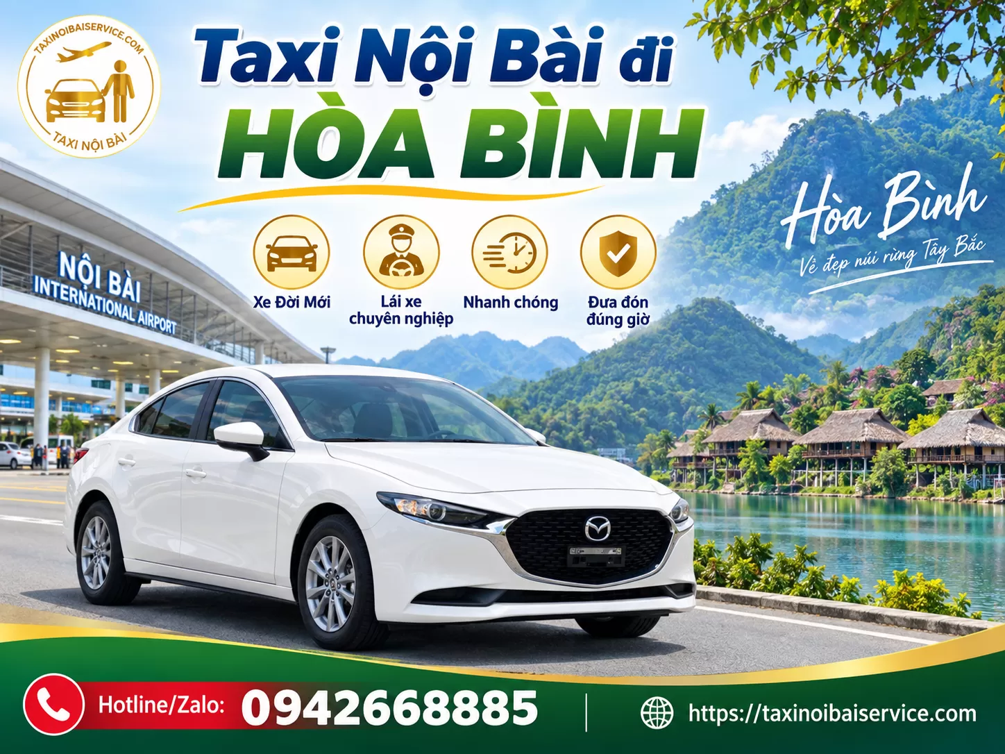 Taxi Nội Bài Đi Hòa Bình giá rẻ