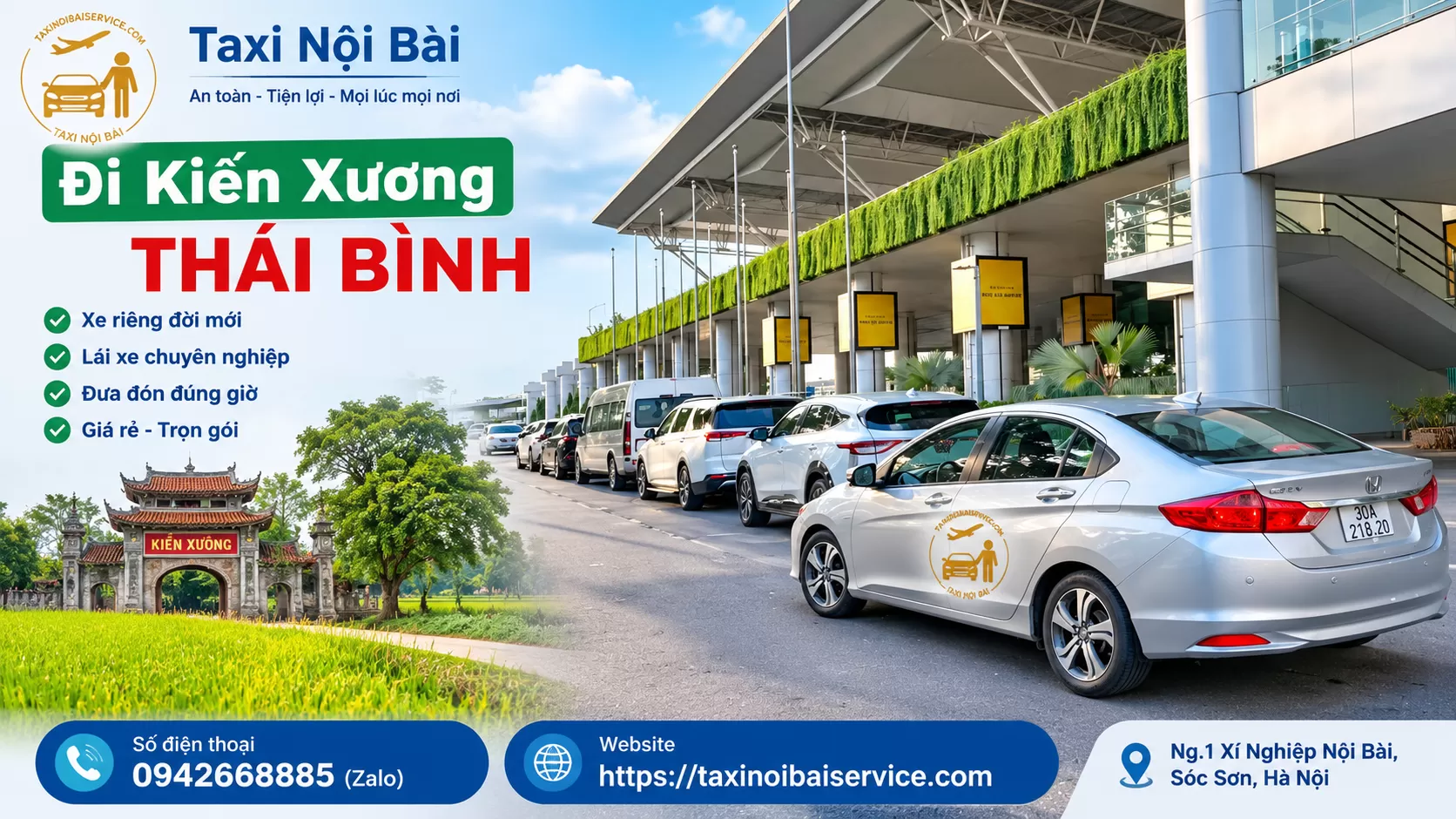 Taxi Nội Bài đi Kiến Xương Thái Bình Giá Rẻ