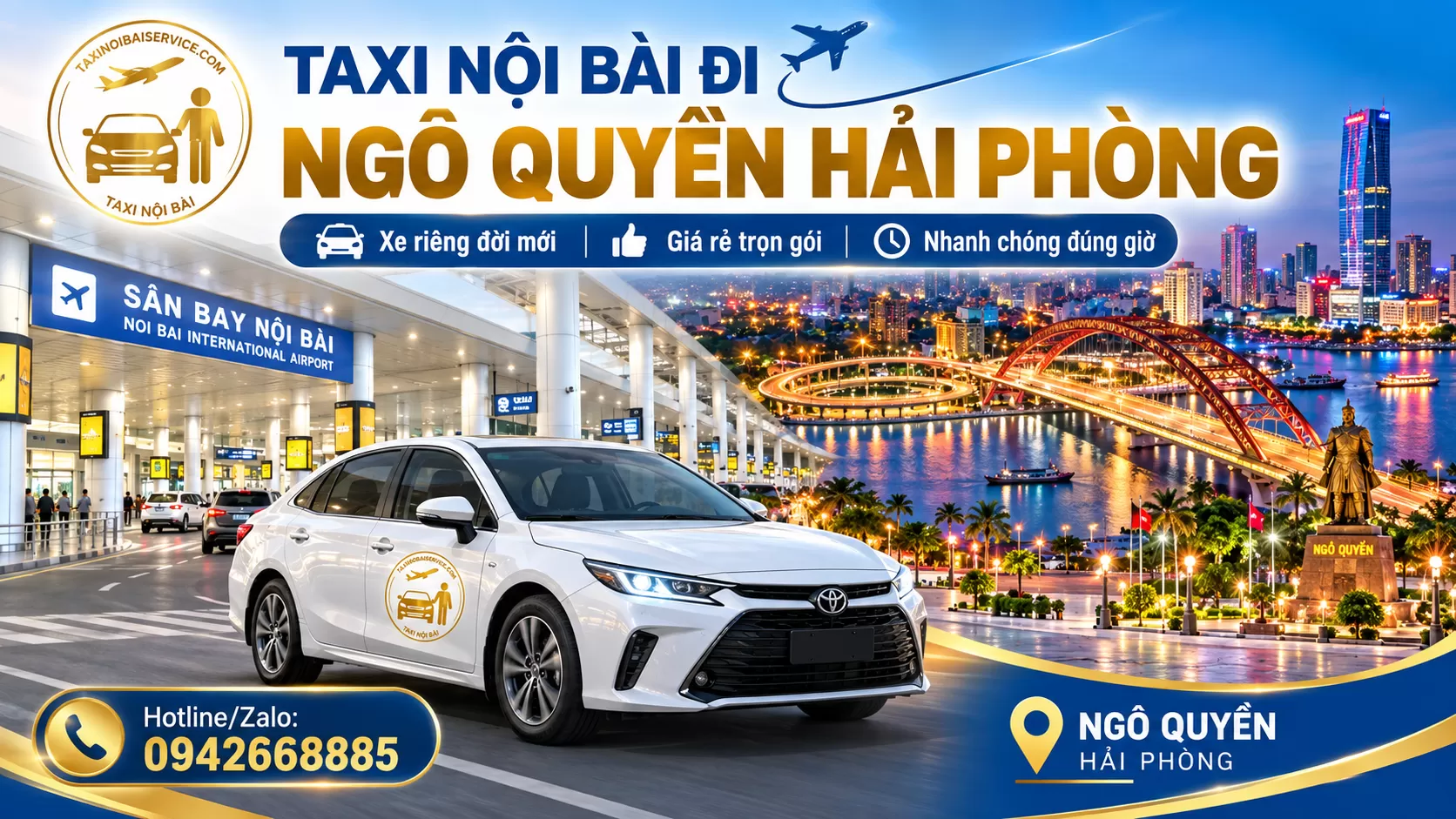 Taxi Nội Bài đi Ngô Quyền Hải Phòng Trọn gói giá rẻ