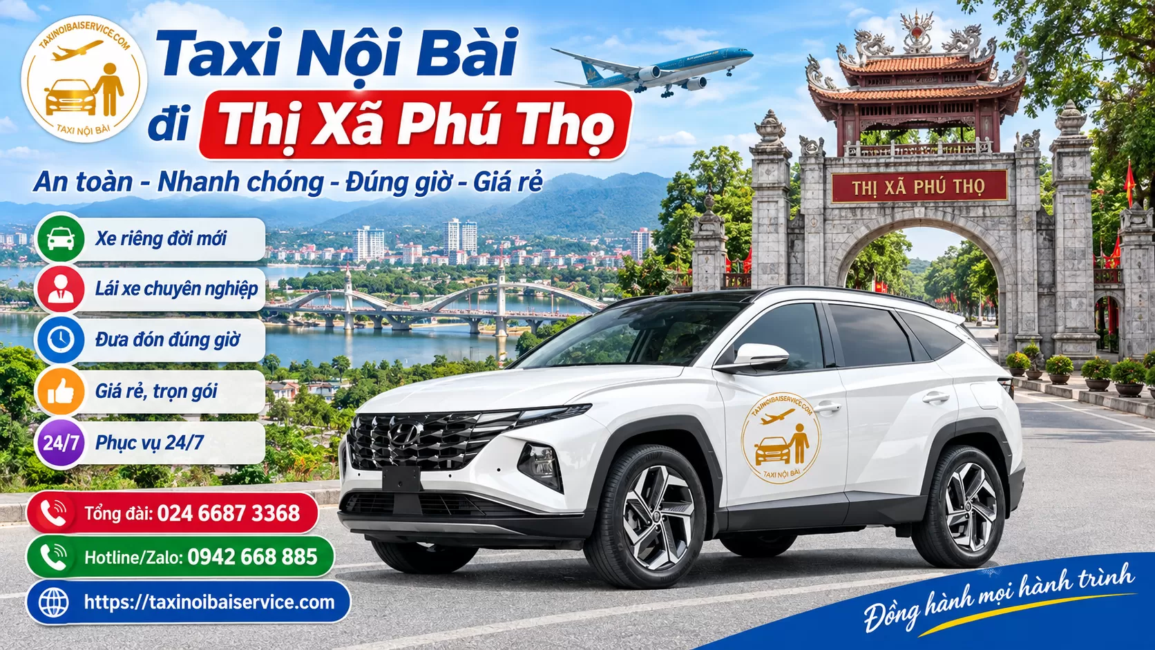 Hướng Dẫn Thuê Xe Taxi Nội Bài về Việt Trì Phú Thọ Giá tốt