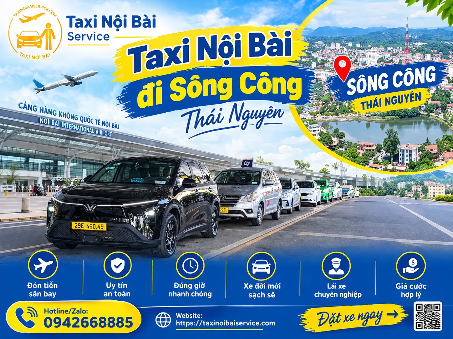 Taxi Nội Bài đi Thành Phố Sông Công Thái Nguyên