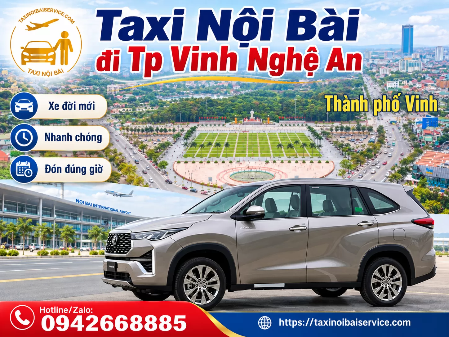 Hướng Dẫn Đặt Xe Taxi Nội Bài đi TP Vinh An Toàn Tiết Kiệm