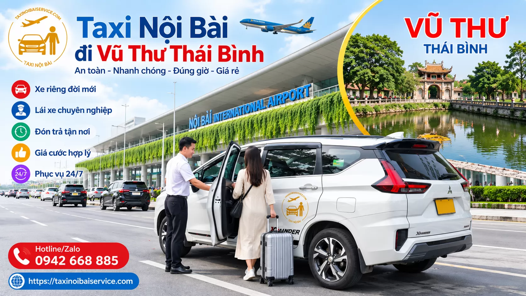 Taxi Nội Bài đi Vũ Thư Thái Bình Giá Rẻ