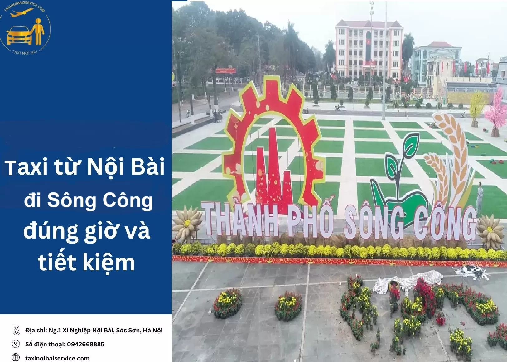 Taxi Nội Bài đi Thành Phố Sông Công Thái Nguyên