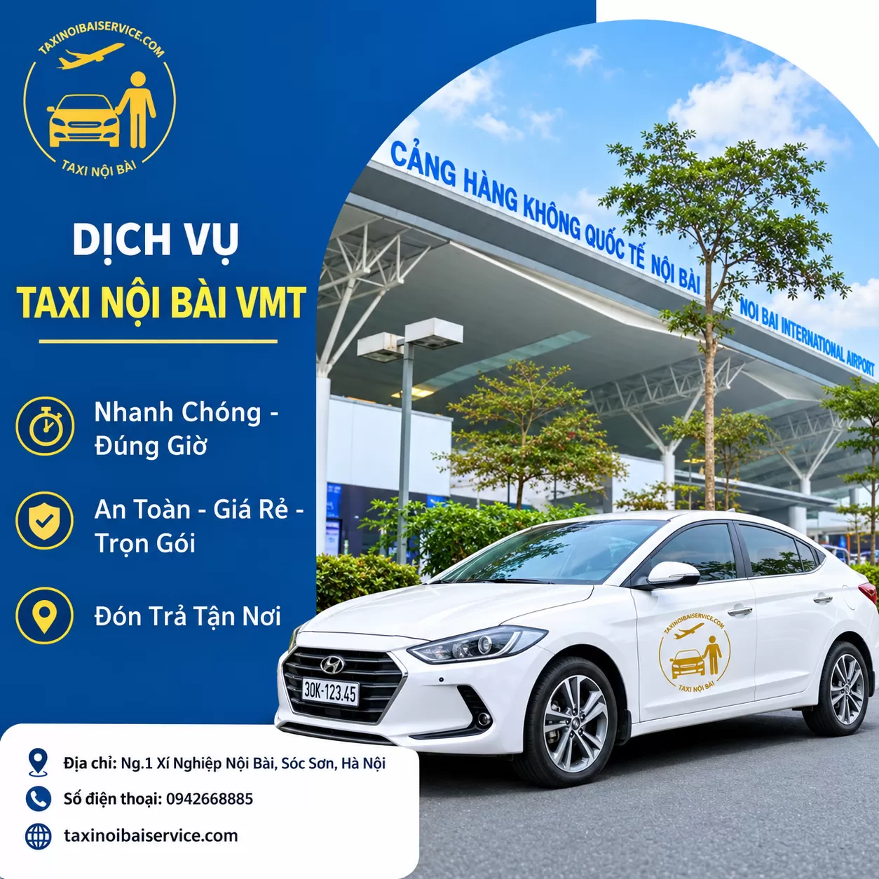 Số điện thoại Taxi Nội Bài & Dịch vụ đưa đón sân bay 