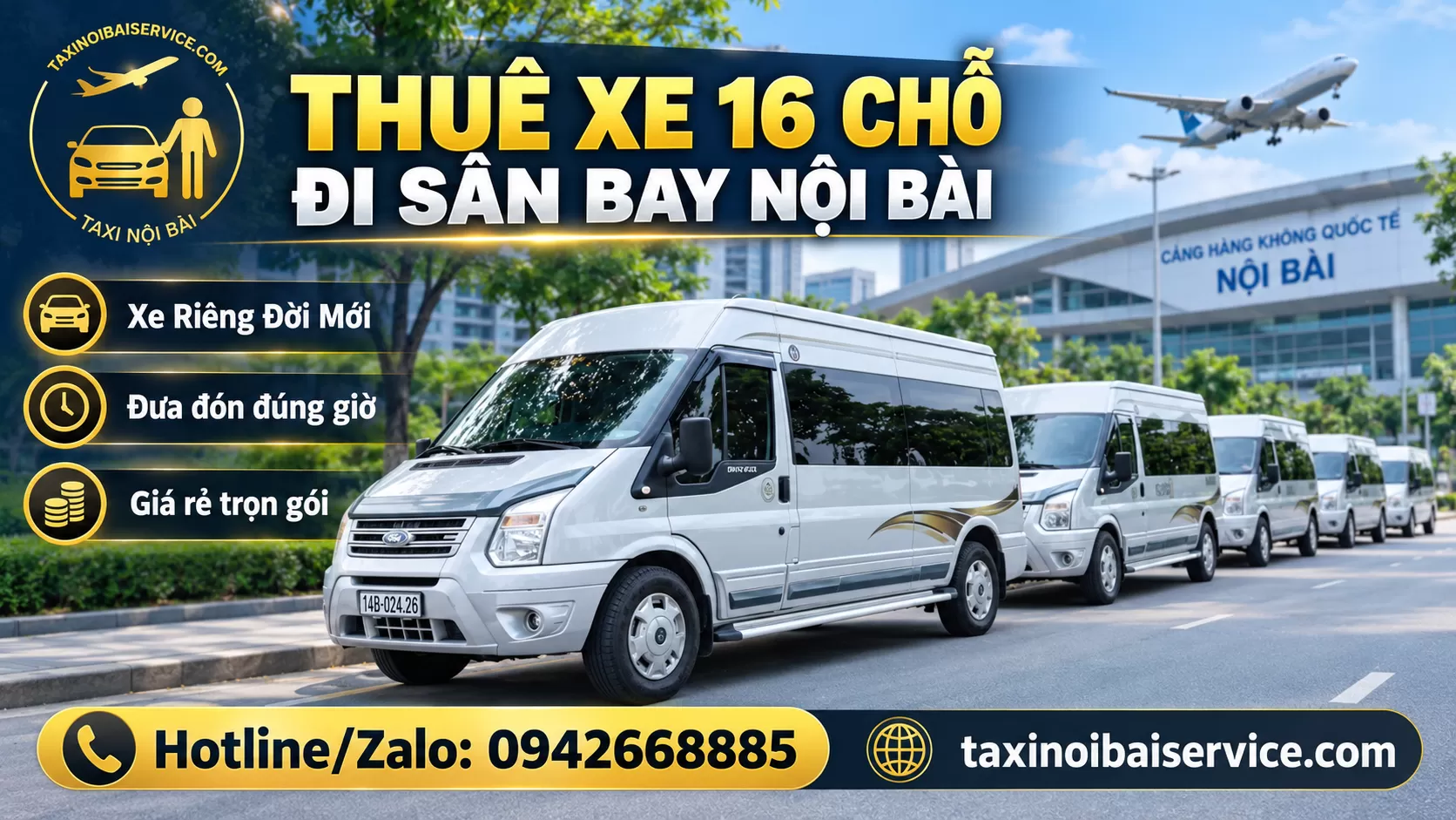 Thuê Xe Taxi Nội Bài 16 Chỗ Giá Rẻ